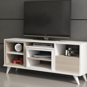 Decorotika Selin Beyaz Teak Tv Ünitesi