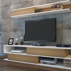 Decorotika Sims Beyaz-Teak Tv Ünitesi