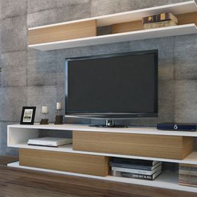 Decorotika Sims Beyaz-Teak Tv Ünitesi