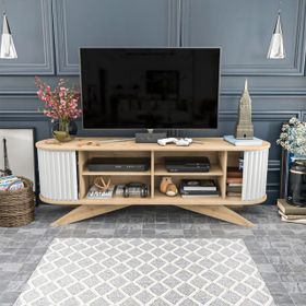 Decorotika Stor Safirmeşe Beyaz Tv Ünitesi
