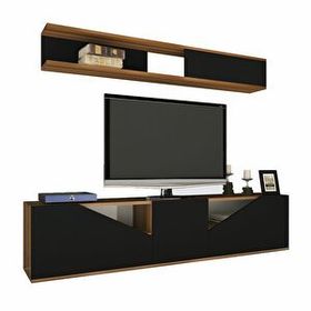 Decorotika Taç Ceviz Siyah Tv Ünitesi