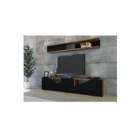 Decorotika Taç Ceviz Siyah Tv Ünitesi