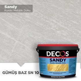 Decos SN10 Sandy Kumlu Metalik 2.5 lt Gümüş Baz Doku Kaplama Boyası