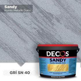 Decos SN40 Sandy Kumlu Metalik 2.5 lt Gri Doku Kaplama Boyası