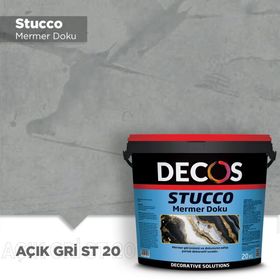 Decos ST20 Stucco Mermer 20 kg Açık Gri Doku Kaplama Boyası