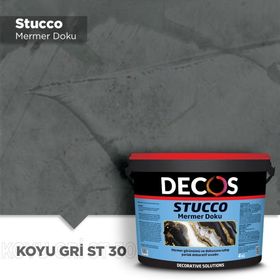 Decos ST30 Stucco Mermer Dokulu 4 kg Koyu Gri Efekt Kaplama