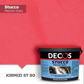 Decos ST80 Stucco Mermer Dokulu 4 kg Kırmızı Efekt Kaplama