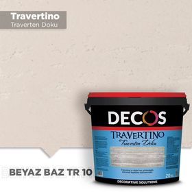 Decos TR10 Travertino 20 kg Beyaz Baz Traverten Dokulu Efekt Kaplama