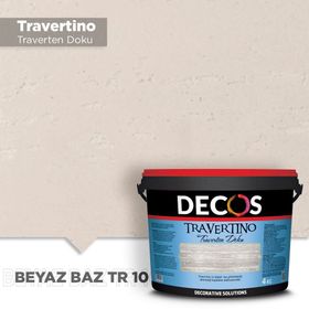 Decos TR10 Travertino Traverten 4 kg Beyaz Baz Dokulu Efekt Kaplama