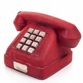 Decotown 1351 Nostaljik Kırmızı Telefon Biblo