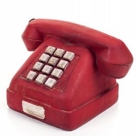 Decotown 1351 Nostaljik Kırmızı Telefon Biblo