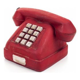Decotown 1351 Nostaljik Kırmızı Telefon Biblo