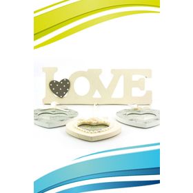 Decotown Love 3 Lü Ahşap Fotoğraf Çerçevesi