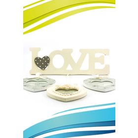 Decotown Love 3 Lü Ahşap Fotoğraf Çerçevesi