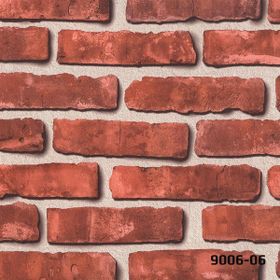 Decowall Decostone Tuğla Desenli 9006-06 Kırmızı Duvar Kağıdı