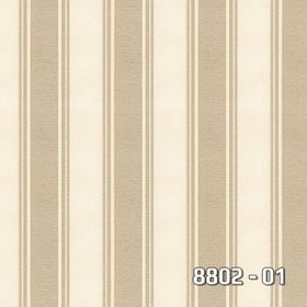Decowall Royalport Vinil Çizgili Desen 8802-01 Bej Duvar Kağıdı