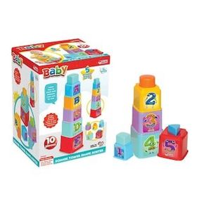 Dede 03464 10 Parça Kare Kule Bultak Eğitici Oyuncak