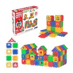 Dede 03703 City 128 Parça Pembe Puzzle