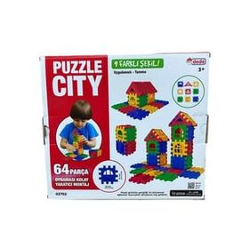 Dede City 3D Yapı ve Tasarım Blokları 64 Parça Puzzle