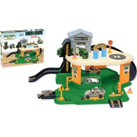Dede Oyuncak Askeri Kamyonlu Asansörlü Otopark Garaj Oyun Seti