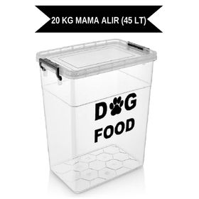 DeemBro 20 kg Şeffaf Kapaklı BPA İçermez Köpek Maması Saklama Kabı