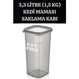 Deembro Füme 3,3 lt Hava Almaz Kedi Mama Saklama Kabı
