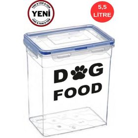 Deembro Hava Almaz Sızdırmaz Contalı Silikonlu Vakumlu 5,5 Lt Köpek Mama Saklama Kabı