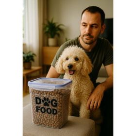 Deembro Hava Almaz Sızdırmaz Contalı Silikonlu Vakumlu 5,5 Lt Köpek Mama Saklama Kabı