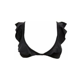 Deep Beach DB200060BU Kadın Siyah Fırfırlı Kaplı Bikini Üstü