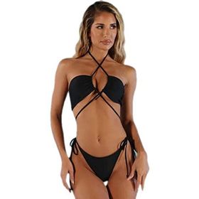 Deep Beach DB200780BT Bağlama Detaylı Siyah Kadın Bikini