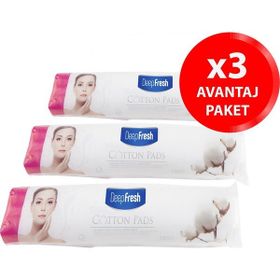 Deep Fresh 150 Adet 3'lü Cilt-Makyaj Temizleme Pamuğu