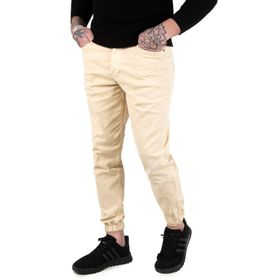 Deepsea 2104659 Erkek Krem Lazer Kesim Lastik Paça Likralı Kot Pantolon
