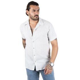 Deepsea 2201920 Erkek Mavi İnce Çizgi Desenli Gömlek