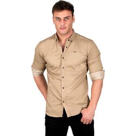 Deepsea 2300412 Kahverengi Açık Çıt Çıt Düğmeli Kot Erkek Gömlek