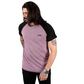 Deepsea 2303030 Pembe Nokta Desenli Bisiklet Yaka Kolları Düz Renk Erkek T-shirt