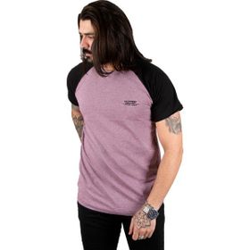 Deepsea 2303030 Pembe Nokta Desenli Bisiklet Yaka Kolları Düz Renk Erkek T-shirt