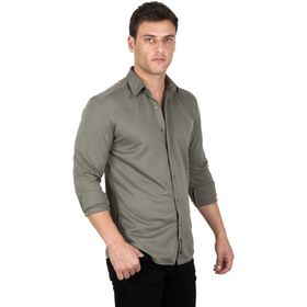 Deepsea 2309480 Haki Slim Fit Örme Gömlek