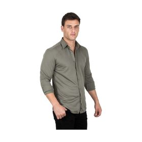 Deepsea 2309480 Haki Slim Fit Örme Gömlek