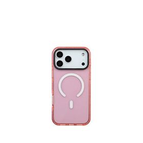 Deercase iPhone 17 Pro Max Pembe Premium Darbe Emici Lüks Kamera Korumalı Magsafe Uyumlu Sarı Telefon Kılıfı