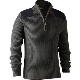 Deerhunter Rogaland 2XL Kahve Yarım Fermuarlı Kazak