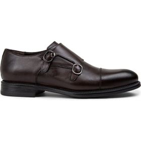 Deery 01838MKHVC01 Deri Kahverengi Çift Tokalı Erkek Klasik Ayakkabı