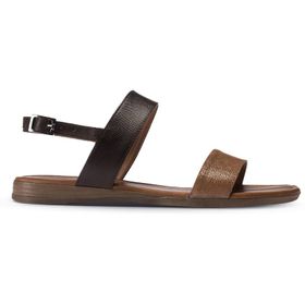 Deery 02124ZYSLC01 Kadın Taba Rengi Hakiki Deri Simli Sandalet
