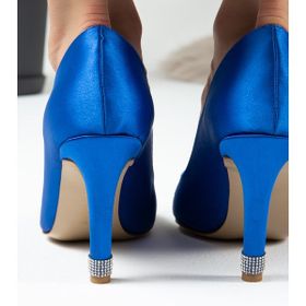 Deery K0030ZMVIM01 Mavi Stiletto Taşlı Kadın Topuklu Ayakkabı