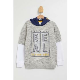 DeFacto 223297196 Mavi Çocuk Yazı Baskılı Erkek Çocuk Sweatshirt