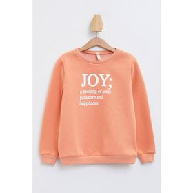 DeFacto 223297196 Mavi Çocuk Yazı Baskılı Erkek Çocuk Sweatshirt
