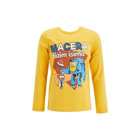 DeFacto 223297196 Mavi Çocuk Yazı Baskılı Erkek Çocuk Sweatshirt