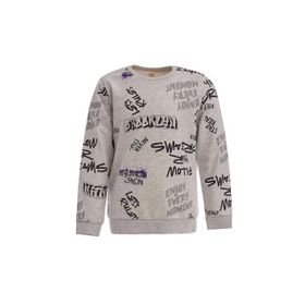 DeFacto 223297196 Mavi Çocuk Yazı Baskılı Erkek Çocuk Sweatshirt