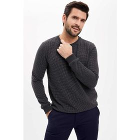 Defacto 225262831 Sarı Regular Fit Erkek Sweatshirt