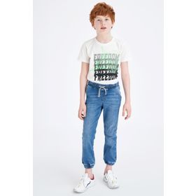 DeFacto 225796090 Mavi Erkek Çocuk Jogger Fit Jean Pantolon