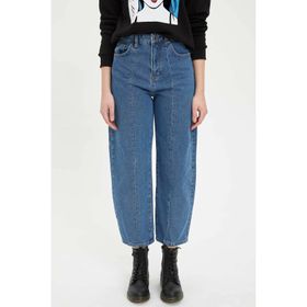 DeFacto 225998694 Mavi Kadın Baggy Fit Jean Pantolon